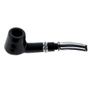 Pfeife "Excellent" schwarz u. braun, mit Kunststoffmundstück transparent, 9 mm Filter