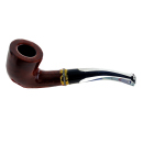 Pfeife "Excellent" schwarz u. braun, mit Kunststoffmundstück transparent, 9 mm Filter