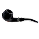 Pfeife "Excellent" schwarz u. braun, mit Kunststoffmundstück transparent, 9 mm Filter