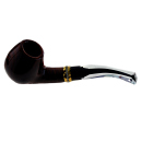 Pfeife "Excellent" schwarz u. braun, mit Kunststoffmundstück transparent, 9 mm Filter