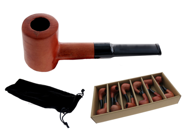 Pfeife "Excellent" Kirschholz u.schwarz, mit Kunststoffmundstück, 9 mm Filter