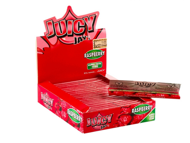 Juicy Jay`s Raspberry  King Size Slim 24 Hefte je 32 Blatt
