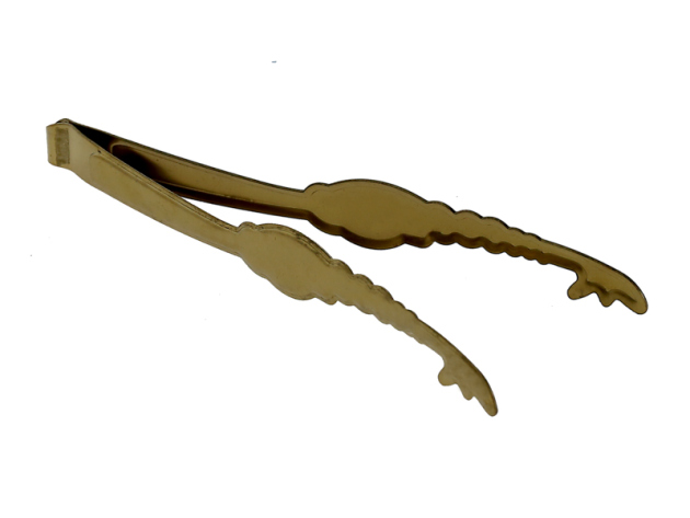 Zange für Shishakohle; Länge 17 cm, goldfarbig
