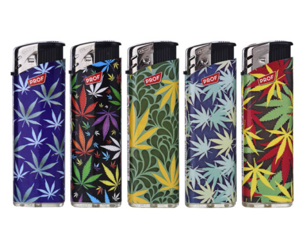 Elektrofeuerzeuge "Hanfblatt" 50er Display