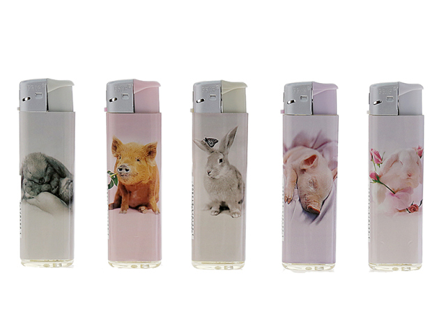 Elektrofeuerzeuge "Hase / Schwein Cute" 50er Display