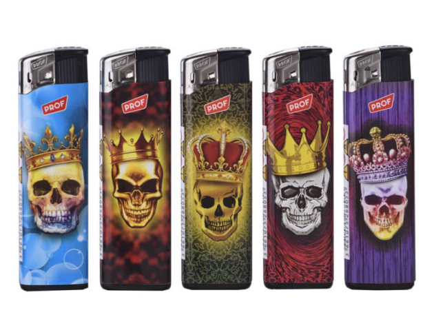 Elektrofeuerzeuge "Skull mit Krone" 50er Display