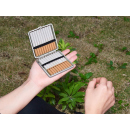 Zigarettenetui "Diamond" für 20 Zig., mit Gummiband, farbl. sort., 12er Display