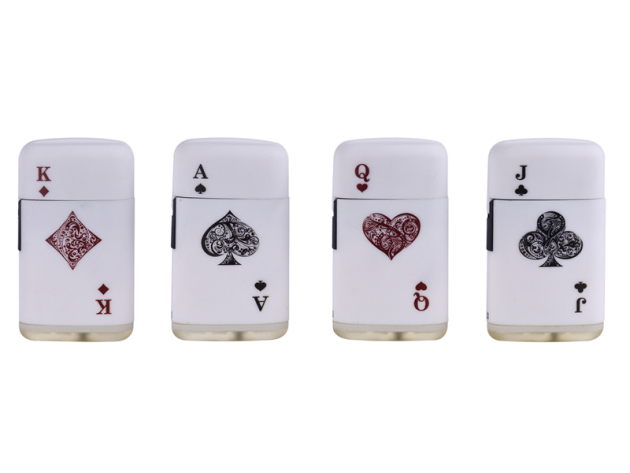 Sturmfeuerzeuge "Playing Cards", Blaue Jet-Flamme, 20er Display