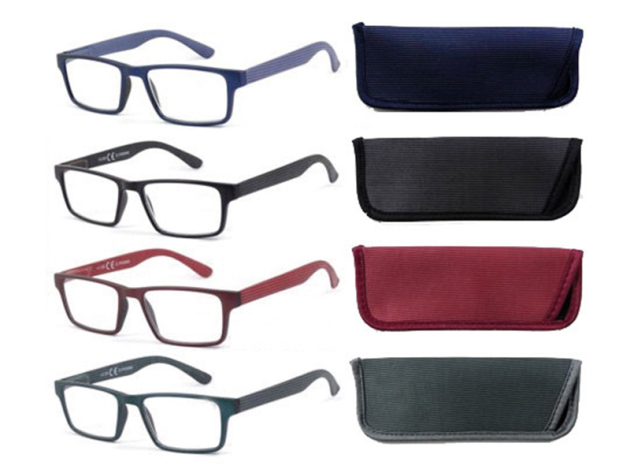 Lesebrillen "Zorr" (+3,5) mit Etui; versch. Farben, 10er Box