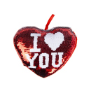 Pailletten - Herzkissen "I Love You",...