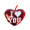 Pailletten - Herzkissen "I Love You", 20 cm