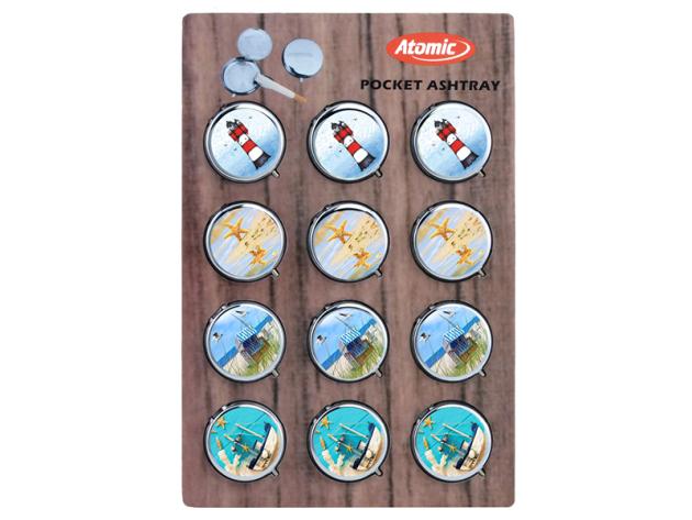 Taschenascher "Maritim" Ø 4,8cm, 12er Display