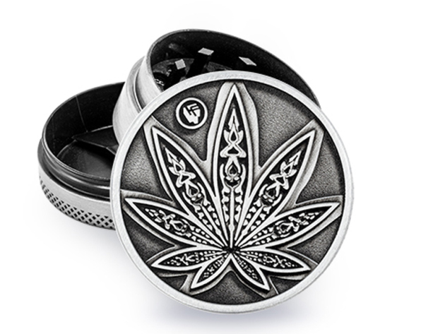 Grinder "Silver Neon Leaves 3/4" Metal; 3-tlg.; Ø 40 mm