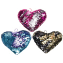 Pailletten - Herzkissen, versch. Farben, 6er Pack
