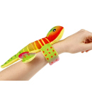 Plüsch Eidechse Klapparmband, 4-fach sortiert, einzeln