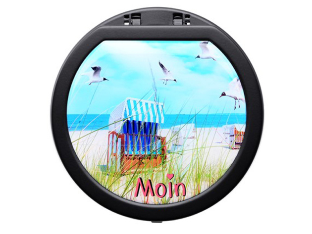 Aschenbecher "Maritim II" schwarz mit Deckel rauchfrei, Ø 14 cm