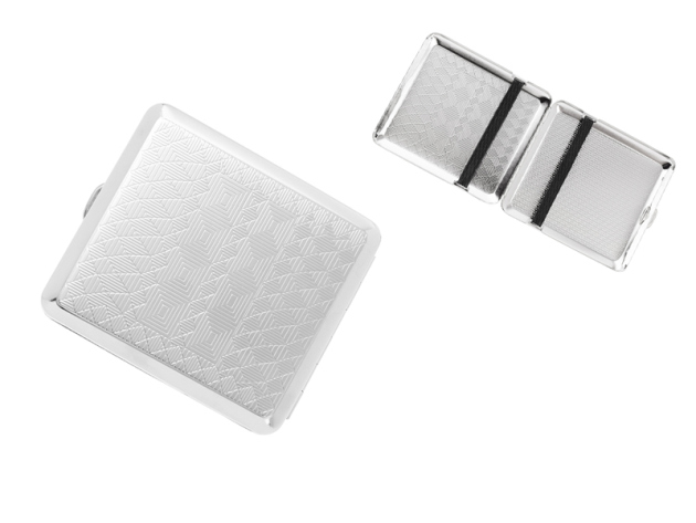 Zigarettenetui "Chrom Satin" für 18 Zig., mit Gummiband