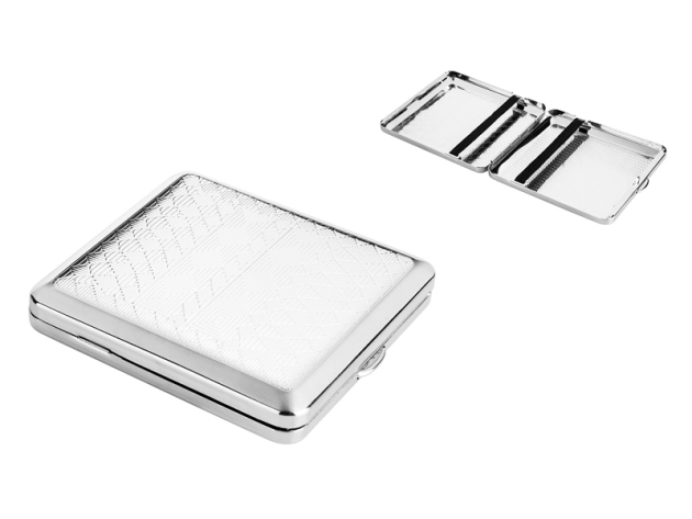 Zigarettenetui "Chrom Gemustert" für 18 Zig., mit Gummiband