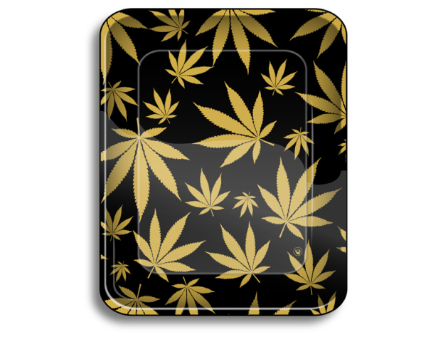 Metall Drehunterlage "Gold Leaves", 34 x 27,5 cm