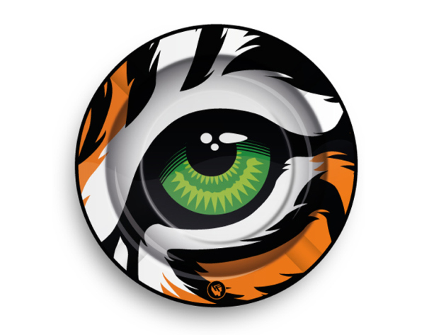 Aschenbecher "Feline Eyes Tiger" aus Metall, Ø 14 cm