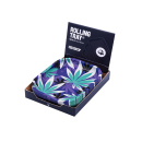 Metall Drehunterlage "Leaves 35 Blue", 18 x 14 cm