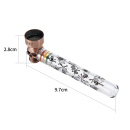 Glaspfeifen "Skull" mit Metallkopf, 9,5cm; 15er...