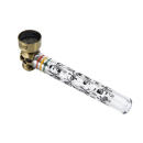 Glaspfeifen "Skull" mit Metallkopf, 9,5cm; 15er Display