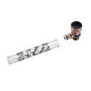 Glaspfeifen "Skull" mit Metallkopf, 9,5cm; 15er Display