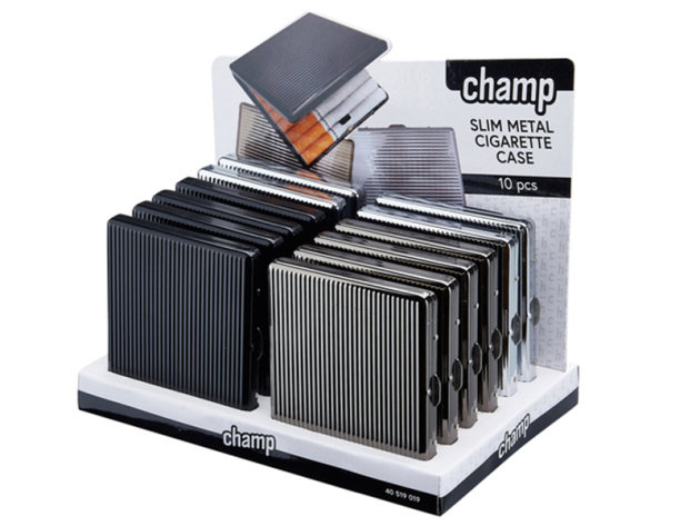 Zigarettenetui "Slim" für 20 Zig., mit Spange, 12er Display