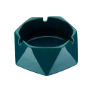 Keramikaschenbecher "Dreieck" rund mit Holzdeckel; Ø 11,5 cm; einzeln