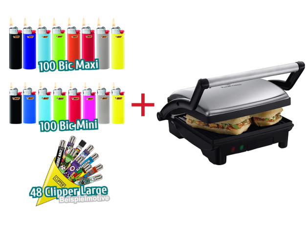 Aktion 248 Feuerzeuge + Russell Hobbs Kontaktgrill 3-in-1