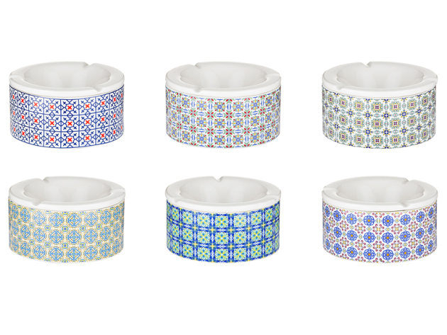 Windaschenbecher "Blumen" Ø 14 cm, H 7 cm, 6 er Set