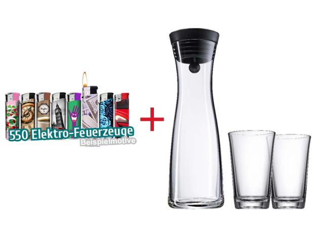 Aktion 550 Feuerzeuge + WMF Basic Set, Wasserkaraffe