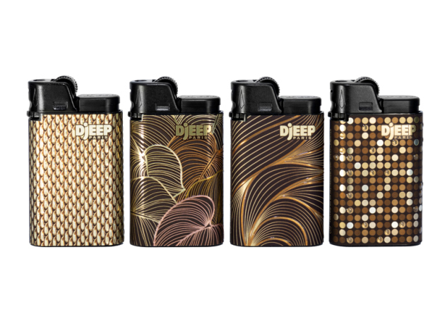 DJEEP Feuerzeuge "Gold Matters" versch. Farben; 24er Display