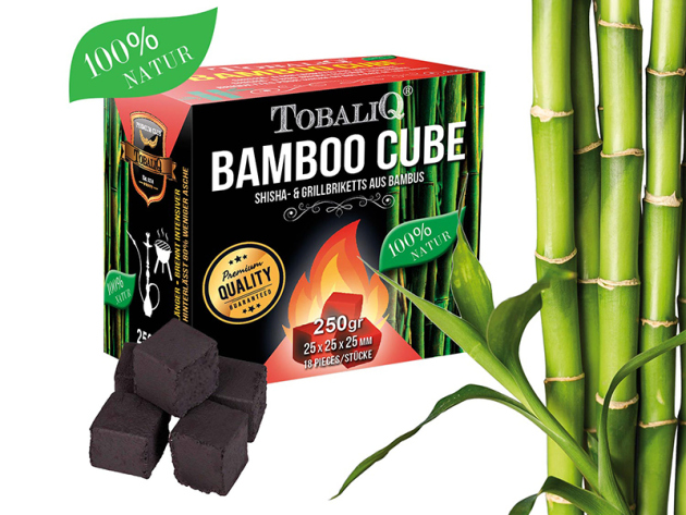 TOBALIQ® Shisha-Briketts BAMBOO CUBE; 250 gr.; 26,0 x 26,0 x 26,0 mm