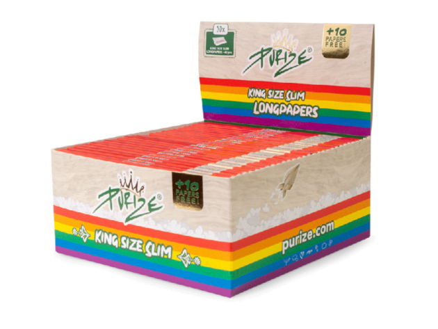 PURIZE "Rainbow",50er Pack., King Size Slim;  Papers