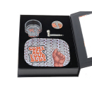 Geschenkbox "Weed" Grinder, Weed Pipe, Drehunterlage & Aschenbecher, versch. Motive; einzeln