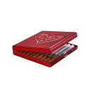 Zigarettenetui "Herz/Pik" für 20 Zig. mit Spange, 12er Display