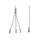 Tekmee Ladekabel USB auf Lightning, USB-C, Micro-USB "3 in 1", 1m, grau