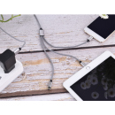 Tekmee Ladekabel USB auf Lightning, USB-C, Micro-USB "3 in 1", 1m, grau