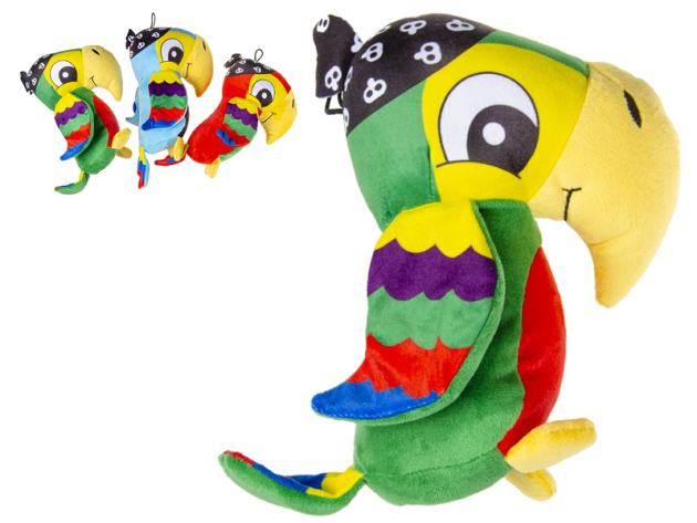 Plüsch Piraten Papagei, 25 cm, 3-fach sortiert, einzeln