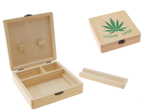 Grass Leaf Aufbewahrungsbox aus Holz