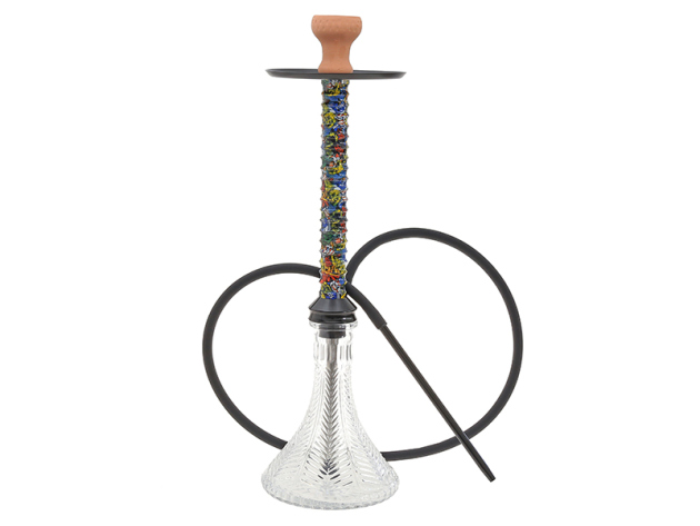 Shisha "Skull & Mask";  klar & farbig, Höhe ca. 68 cm, 1 Anschluss
