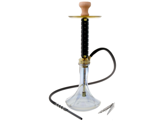 Shisha "Schwarz-Gold" 55 cm; 1 Schlauch