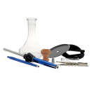 Shisha "Transparent-Metallicblau"; H&ouml;he...