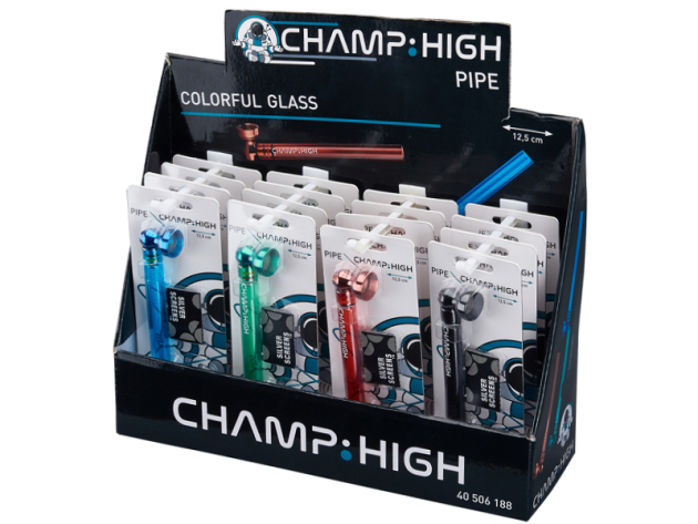 Glaspfeife "Colorful Glass" 12,5 cm, 16er Displays