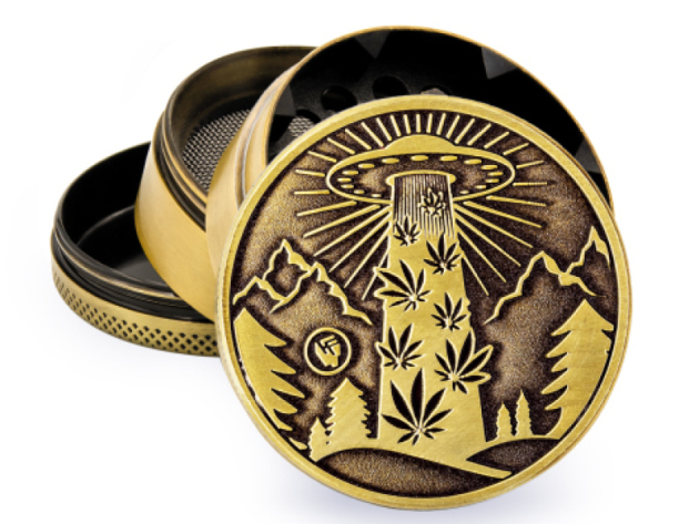 Grinder Gold "420 Aliens Ufo" Metal, 4-tlg.: Ø 50 mm