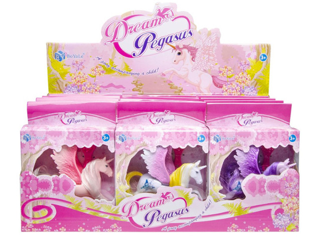 "Pegasus" Dream-Pferd mit Flügeln, 3 versch.; 12er Display