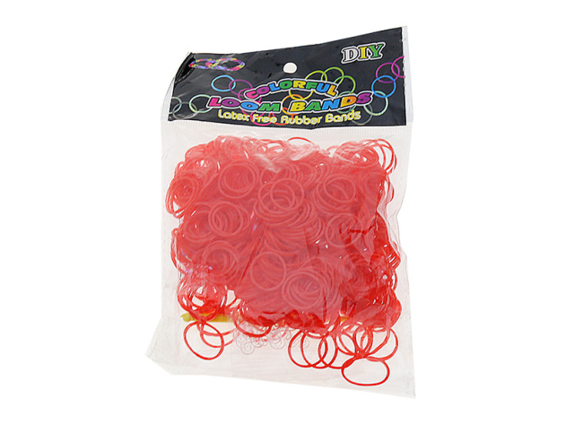 Loom Bands rot;  600 Stück in der Tüte