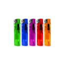 Electric Lighters Transparent, colour assorted 50p Display
